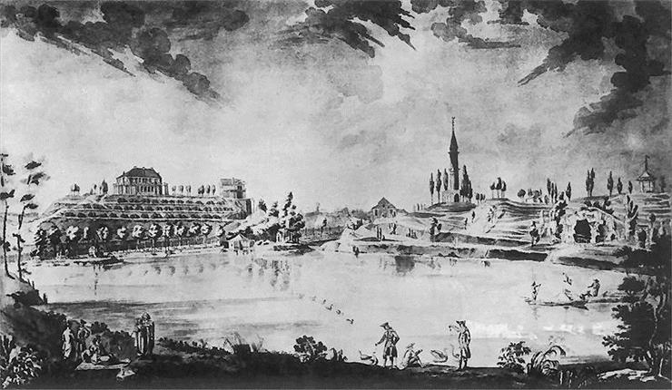 Polska - Ogrody Kazimierza Poniatowskiego, na Książęcem i Na Górze, na Solcu, pawilony- Zug 1776-81, ryc. Vogla.jpg