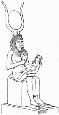 KULT MATKI BOZEJ - Egipt_Izyda z boskim niemowlęciem Horusem.png