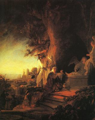 Sztuka - Rembrandt Jezus Zmartwychwstay pokayzuje si Marii Magdalenie.jpg