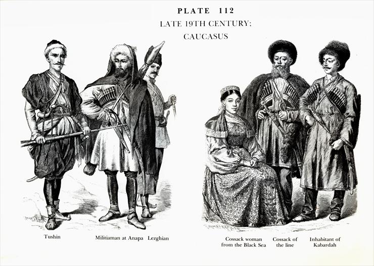 Moda z dawnych wieków - Planche 112b Fin XIX Sicle, Caucase, Late 19Th Century, Caucasus.jpg