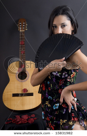 Tabory romskie tapety - stock-photo-beautiful-flamenco-dancer-with-black-background-and-guitar-15831982.jpg