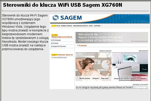 STEROWNIKI RÓŻNE FREE - Sterowniki do klucza Wi-Fi USB Sagem XG760N.jpg