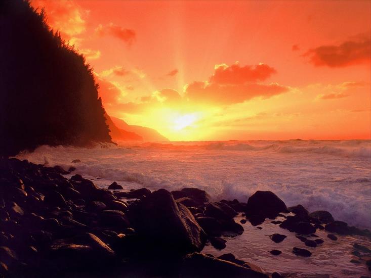 Słońce - NaPali Sunset, Kauai, Hawaii - 1600x1200 - ID 43.jpg