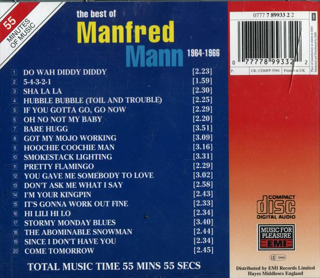 17 The Best Of Manfred Mann 1964-1966  1993 - Manfred Mann - Best Of Manfred Mann 1964-1966 - Back.jpg