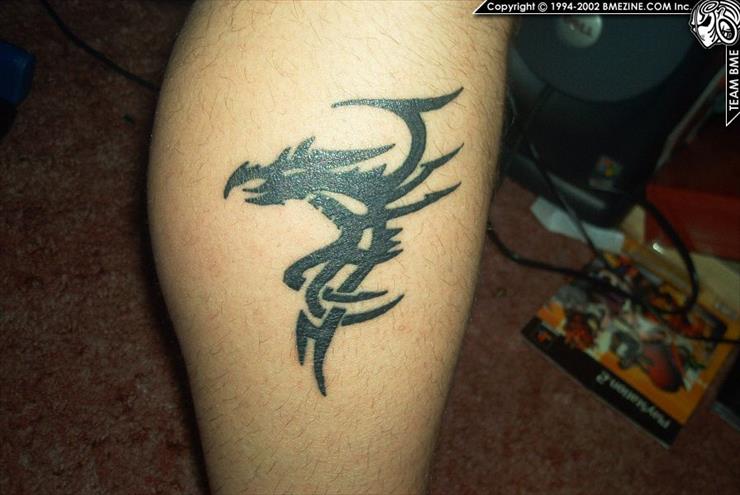Tatuaże - Tribal Dragon Leg Tatoo.jpg