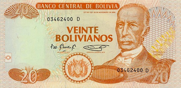 Bolivia - BoliviaP219-20jBolivianos-1995-donatedsb_f.jpg