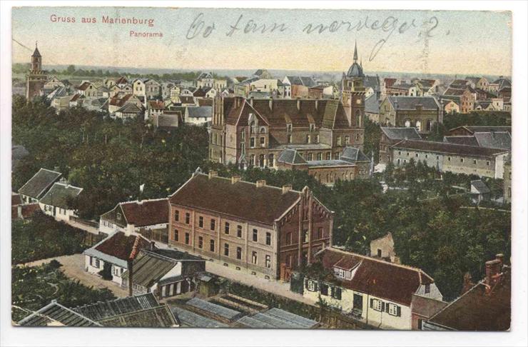 STARY MALBORK - - Wschodnia panorama Starego Miasta w 1908 roku. Na pierwszy.jpg