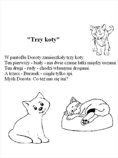 wiersze, bajki, opowiadania - Trzy koty - wiersz wspomagający edukację matematyczną.jpg