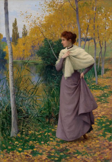 L - Leopold Franz Kowalski -  Autumn on the Shore of the Lake  - 37521-121.jpg